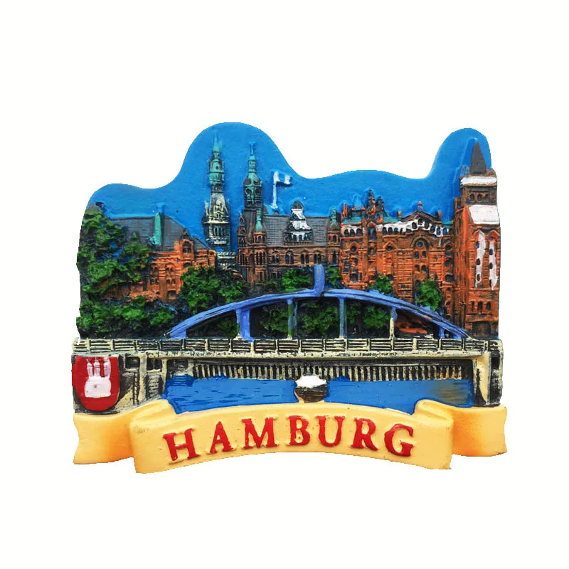 Hamburg Rathaus Germany Poly Magnet Gipsoptik Souvenir,Neu 