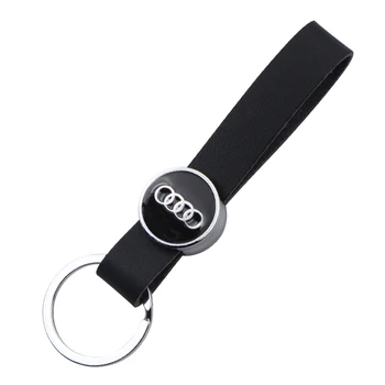 

1pcs black sheepskin keychain car badge keychain keyring For Audi b5 b6 b7 b8 A3 A4 A4L A5 A6 A6L C5 C6 RS4 RS5 Q3 Q5 Q7 TT Car