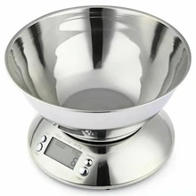 Stainless Steel Kitchen Scale 5kg Electronic Scale Kitchen Food Balance Cuisine Precision Digital Scale With Bowl Cook Tool