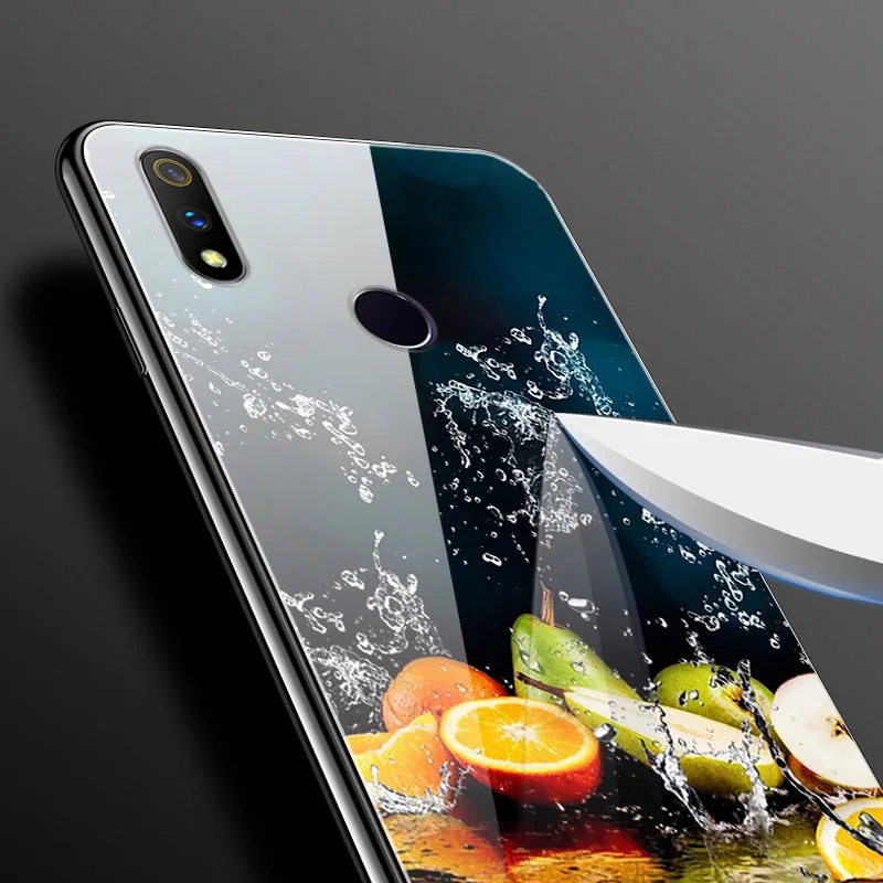 Для OPPO Realme 3 Чехол Realme3 закаленное стекло планета Космос крышка стекло задняя крышка чехол для OPPO Realme 3 Coque оболочка для Realme 3 6,22