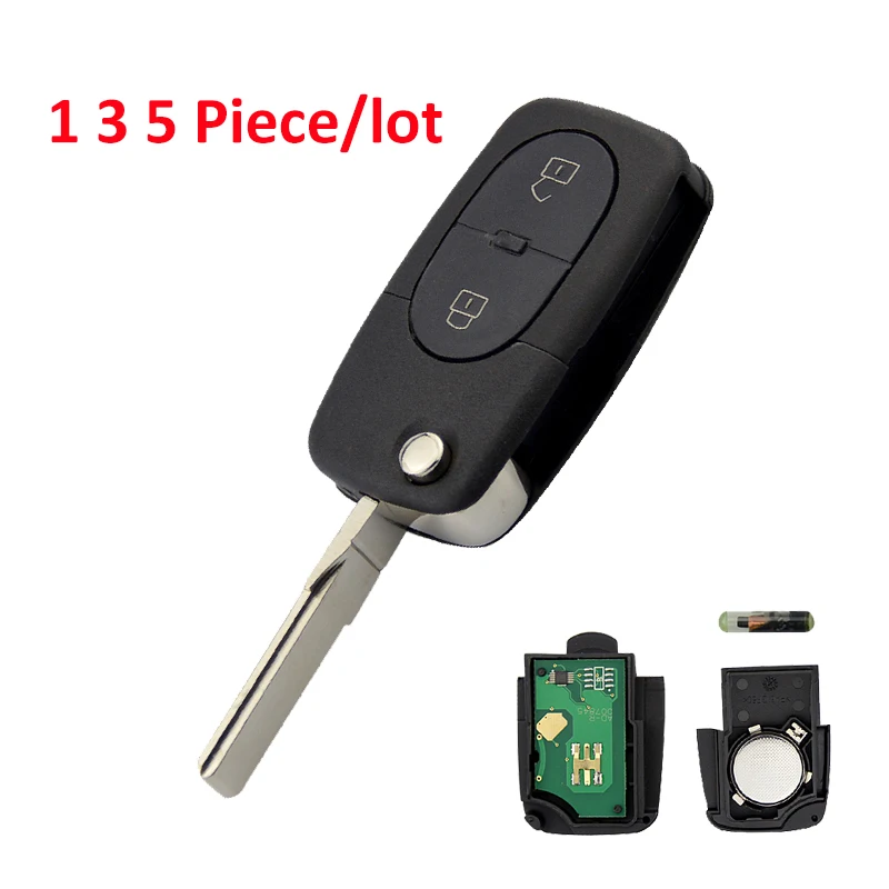 OKEYTECH FOR AUDI A2 A3 A4 A6 A8 TT 433MHZ ID48 4D0837231R CHIP 2 BUTTONS REMOTE CONTROL CAR KEY FLIP FOLDING TRANSPONDER KEY