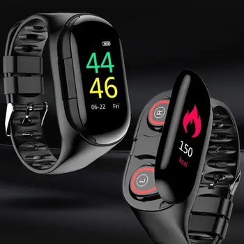 

M1 Newest AI Smart Watch With Bluetooth Earphone Heart Rate Monitor Smart Wristband Long Time Standby Sport Watch Men