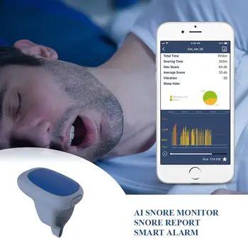 

AI Snore Stopper Smart Anti Snoring Device with Silent Vibration Alert Free APP with Snoring Report Aid Apnea Guard Night Device