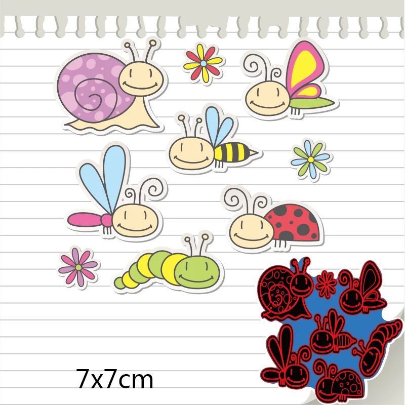 70*70mm Cartoon snail Metal Cutting Dies steel Crafts Stencil For DIY Scrapbooking Album stamp Paper/photo Cards Embossing Die | Дом и сад