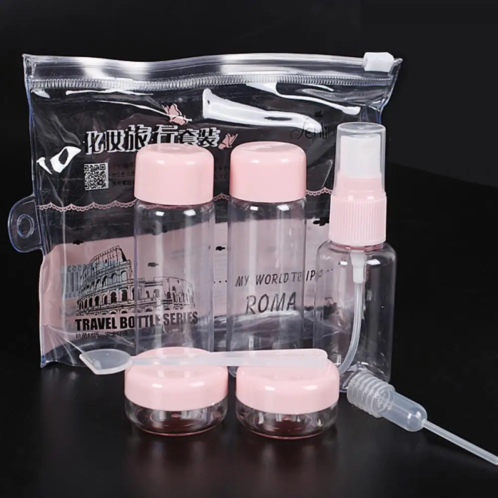 

7pc/Set Travel Mini Makeup Cosmetic Face Cream Pot Bottles Plastic Transparent Empty Make Up Container Bottle Travel Accessories