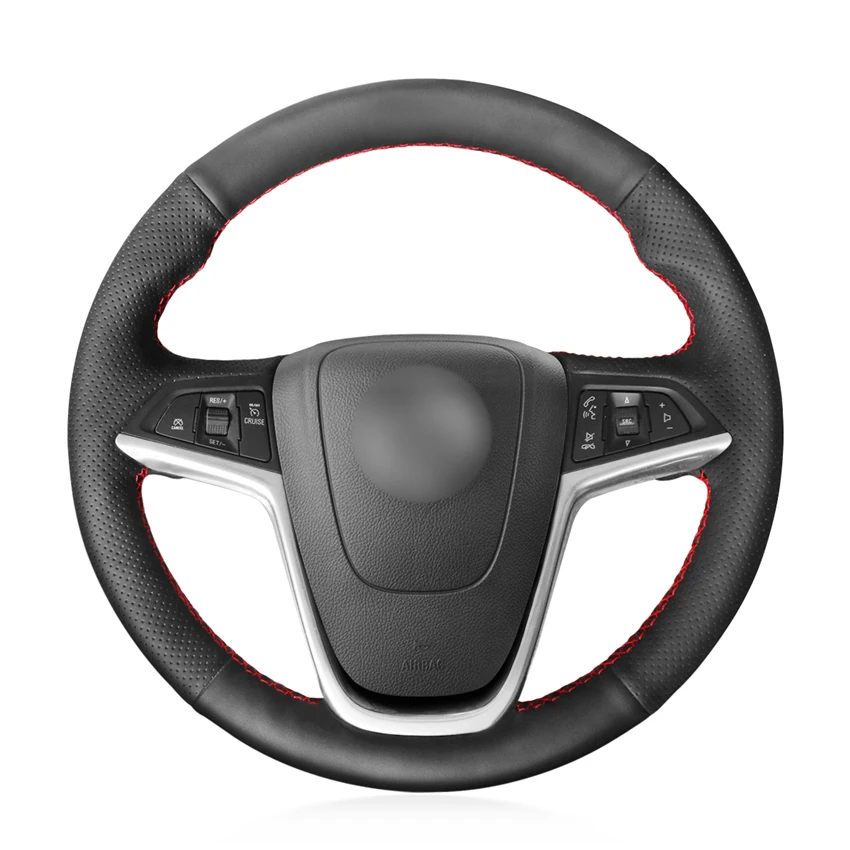 Прошитый вручную черный искусственный кожаный Противоскользящий чехол рулевого колеса автомобиля для Opel Mokka 2012- Insignia 2008-2013 Astra(J