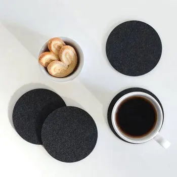 

8PCs/set Felt Drink Coasters Set with Box Placemat Cup Mat Pad Holder Light Gray/Dark Gray J99Store
