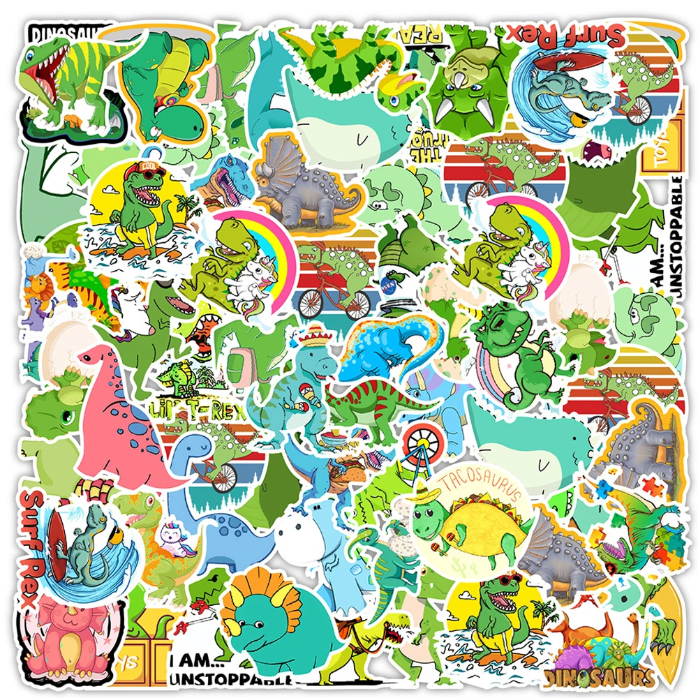 

10/30/50PCS Cute Cartoon Dinosaur Stickers Aesthetics Phone Laptop Luggage Guitar Bike Anime Graffiti Waterproof Sticker Kid Toy