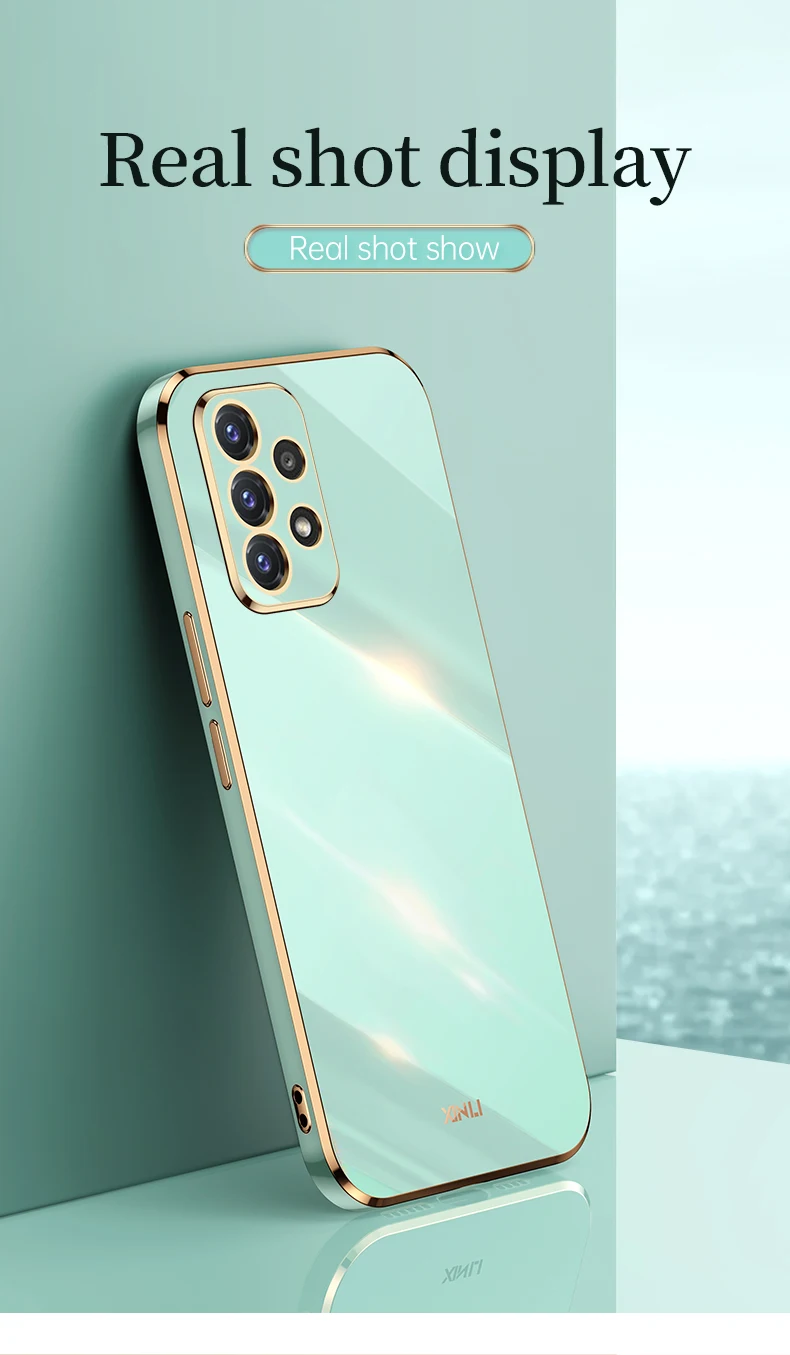 Luxury Plating Phone Case For Samsung Galaxy Soft Square Frame_voghion.com