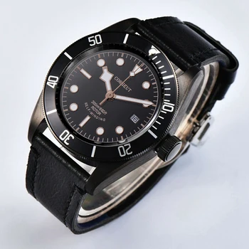 

Corgeut 41mm Miyota/ Seagul fashtion mens automatic mechanical wristwatches stainless steel balck case PVD waterproof Luminous