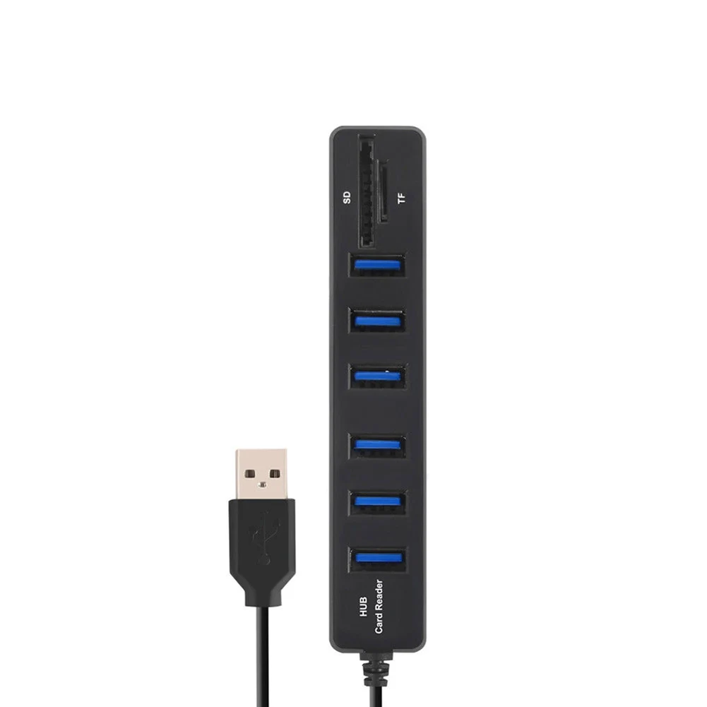 USB концентратор 3,0 Мульти USB 2,0 концентратор Высокоскоростной 6 портов USB 2,0 SD/TF кардридер концентратор переходник разветвитель комбо для компьютера ноутбука