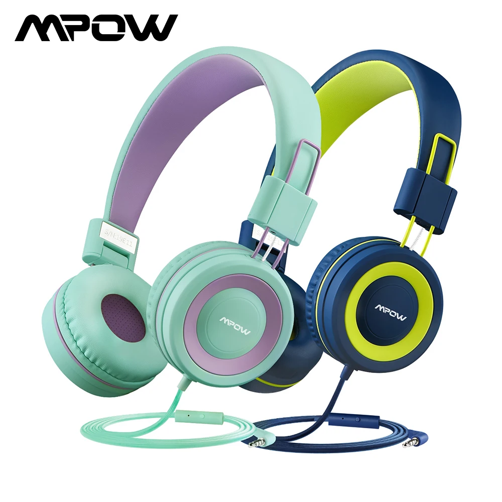 Mpow CH8 Kids Headphones Wired Headphone With 91dB Volume Limited Hearing Protection Wired Headset For Teens Girls Boys Kids
