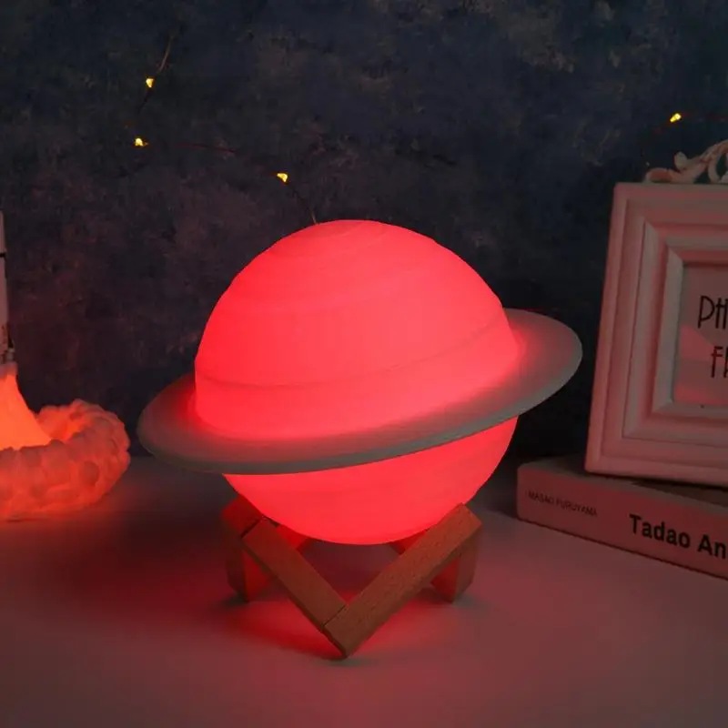 Новинка, Прямая поставка, перезаряжаемая 3D печать, лампа Сатурна, как луна, ночник, светильник для Луны, Ночной светильник с дистанционным управлением, Прямая поставка