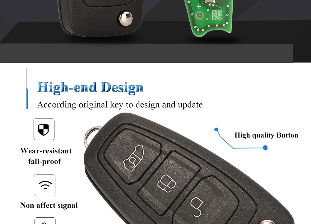 Keyforkess ricambi originali GK2T-15K601-AB /AA per Ford Transit TOURNEO 2015 433MHz ID49 PCF7945P Flip telecomando per auto - H2f6f29a63620469585e9a389e3286048S