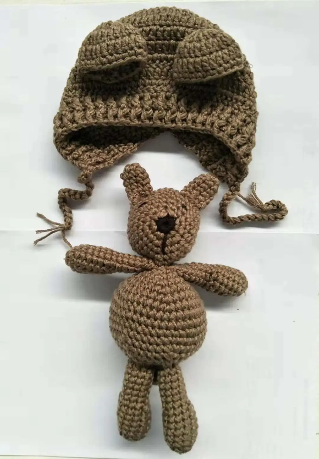 as shown Ручная работа из мультика для младенцев, для новорожденных, постановочная фотография "кроше" для мальчиков и девочек, вязаный игрушка медведь Шапки - Цвет: as shown