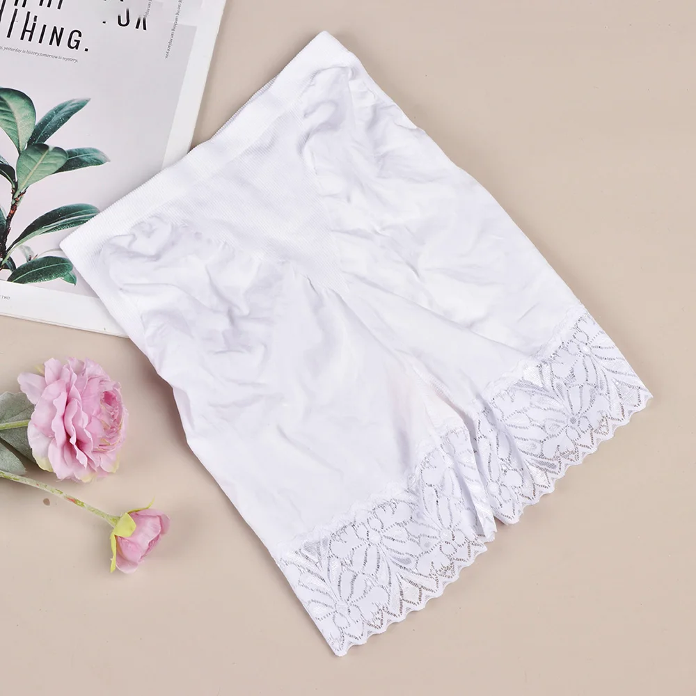 Women High Waist Lace Seamless Safety Pants Fashion Underwear Ice Silk Shorts Safety Slim Summer Beach Safety Pants