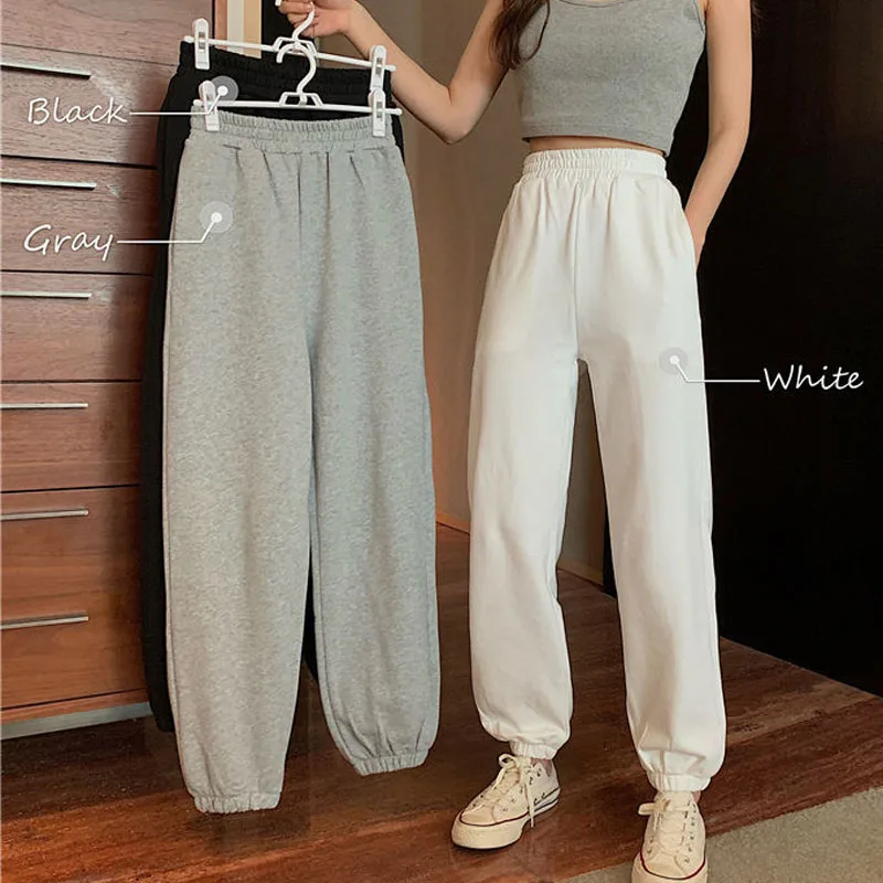 women casual loose jogging pants plus size female fashion elastic waist streetwear trousers women casual loose jogging pants plus size female fashion elastic waist streetwear trousers