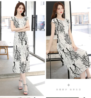26 Vestidos mujer, ограниченная серия, новинка, с круглым вырезом, до середины икры, Vestido, Longo, Vanled, платье, женское, с коротким рукавом, круглый вырез, длинное, с принтом, тонкое - Цвет: 26