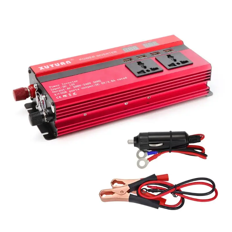 4000 Вт Солнечный инвертор Синусоидальная волна светодиодный 4 USB DC12/24 V к AC110V/220 V преобразования