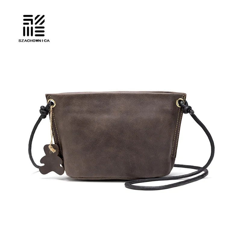 

2019 New Style Retro WOMEN'S Leather Bags Versitile Fashion Dull Polish Leather Bag Full-grain Leather Crossbody Bag Women's