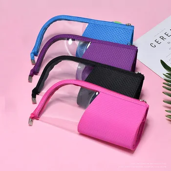 

Fashion Women Cosmetic Bag Case Quality Makeup Brush Bag Transparent Toiletry Bags Pouch Ladies Portable Make Up Pouch Organizer