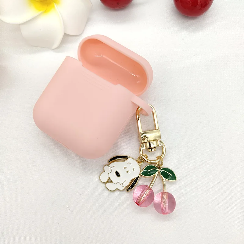Для Apple Airpods Чехол Air pods аксессуары Bluetooth наушники защитный чехол милый Вишневый собачий кулон силиконовый чехол