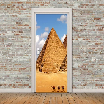

3D Door Stickers Home Decor Mural Modern Scenery Poster Living Room Bedroom Door Decoration PVC Self-adhesive Photo Wallpaper