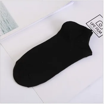 

10Pair=20pieces Size 36-42 Men's Socks Sport Invisible Ankle Socks Solid Color Boat Socks Breathable White Black Cotton Socks