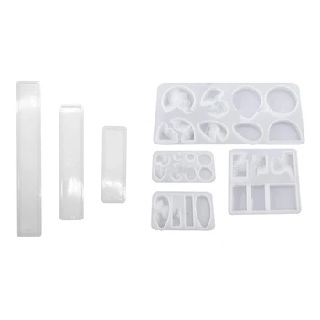 

Set of 3 Silicone Bookmark Mold with Mini Island Silicone Molds DIY Epoxy Resin Craft Jewelry Cabochons Making Tools