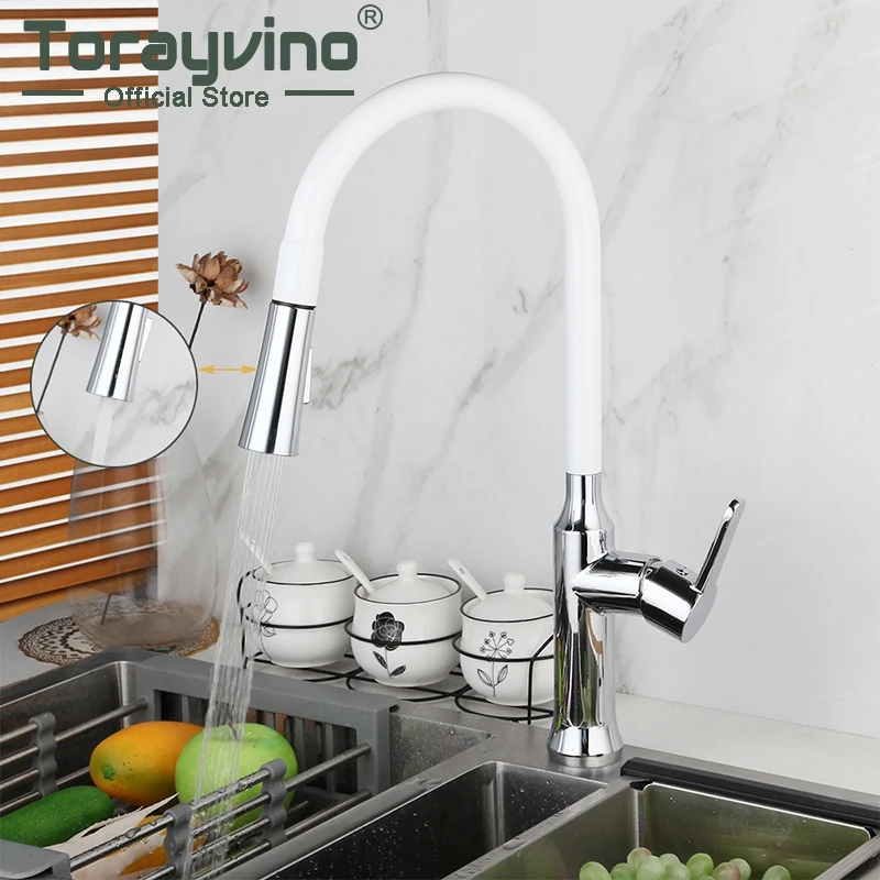 360 Swivel Pull Out Faucet Sold Brass Chrome Finish Deck Mount 2 fonction outlet Kitchen Basin Sink Spout Mixer Tap | Обустройство