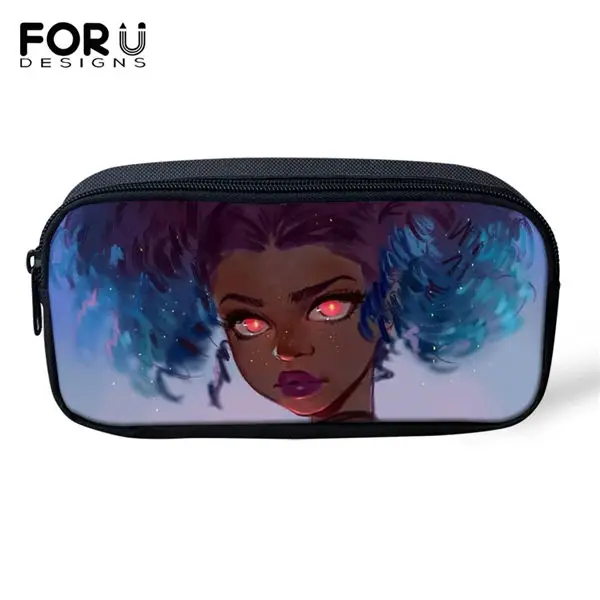 FORUDESIGNS/Детские пеналы с рисунками для девочек в африканском стиле, дорожные косметички для девочек, дизайнерские пеналы для ручек - Цвет: CDWX3977K