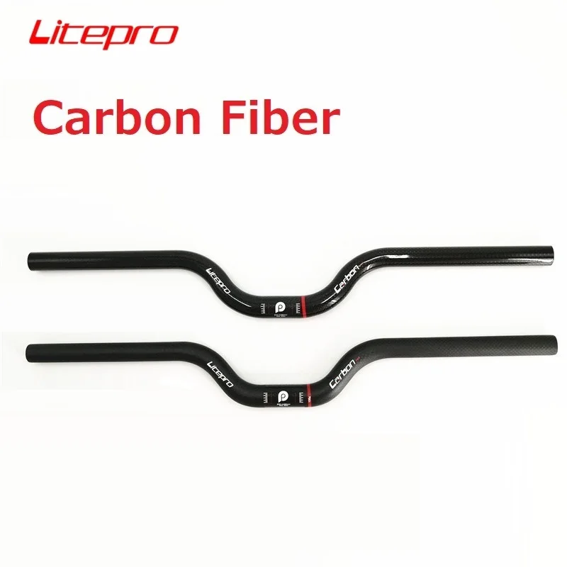 Carbon Fiber Handlebar bicycle handlebar For Brompton 25.4mm * 580mm Matte/Gloss Black BMX 412 Folding Bike Swallow-shaped Handlebar