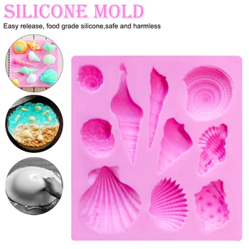 

Cake Chocolate Mold Kitchen Baking Tools Sea Theme Shell Starfish Conch Cake Silicone Mold DIY Cake Decorating Tool Fondant Soap