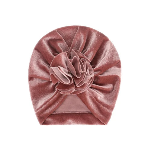 Dusty pink 1 шт., детская Коралловая бархатная шапка, подходящая для мальчиков и девочек, для детей от 1 до 3 лет, теплая рамка для фото в индийском стиле, шапочка - Цвет: Dusty pink