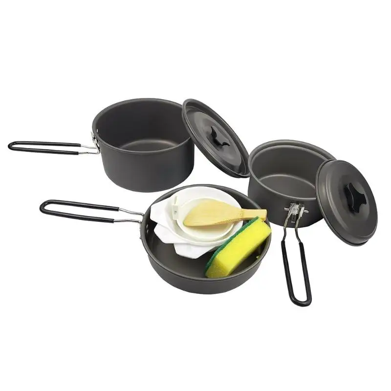 Алюминиевый сплав складная кухонная посуда портативный маленький горшок котел сковорода для пикника на открытом воздухе Кемпинг Туризм инструменты для приготовления пищи