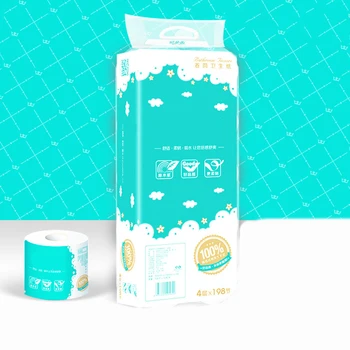 

10 Rolls White Toilet Paper Pattern 4-Layer Core Roll Paper Bathroom Tissue Towel Accessories Eco-Friendly Baby Paper Home Nakin