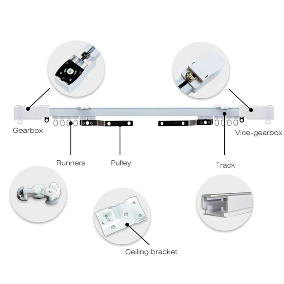Customize Super Silent Electric Curtain Rails for Xiaomi Aqara/Aqara B1 Motor,Mi Home App Remote Control,free to EU Country