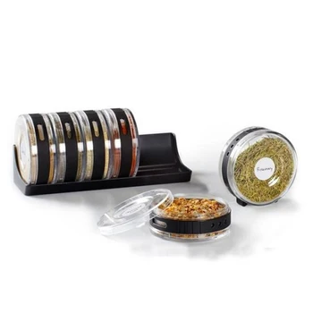 

New 6 in 1 Creative Transparent Seasoning Cans Kitchen Spice Mill Storage Condiment Bottles Pepper Shakers Box BPA Free