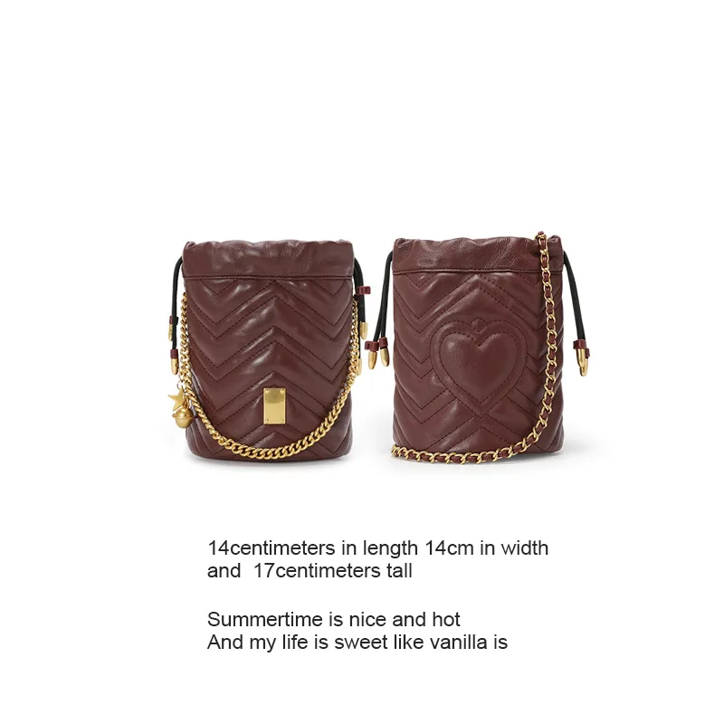 

2020 New Tide Sheepskin Embroidery Diamond Bucket Bag Large Capacity Chain Messenger Bag Lady Shoulder Bag