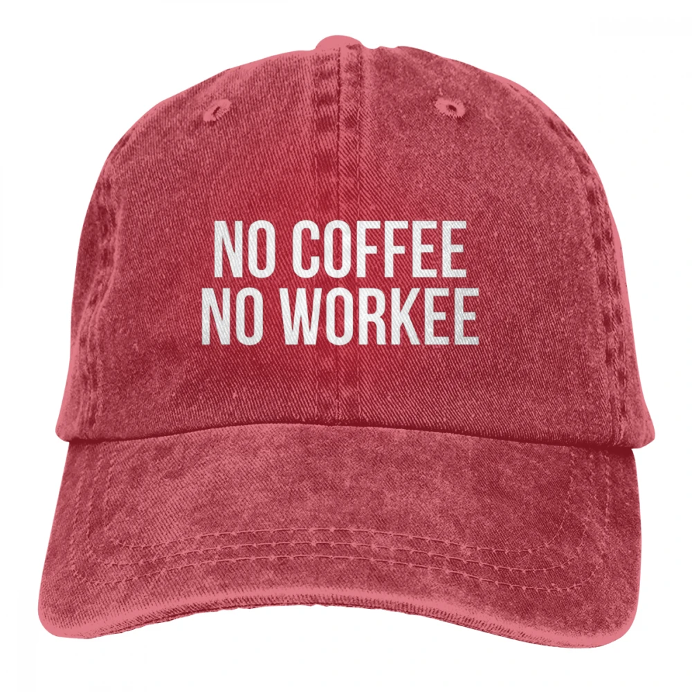 No coffee No Workee Casquette черные унисекс Мужские Женские джинсовые бейсболка с ремешком кепки Регулируемая шляпа для гольфа папа