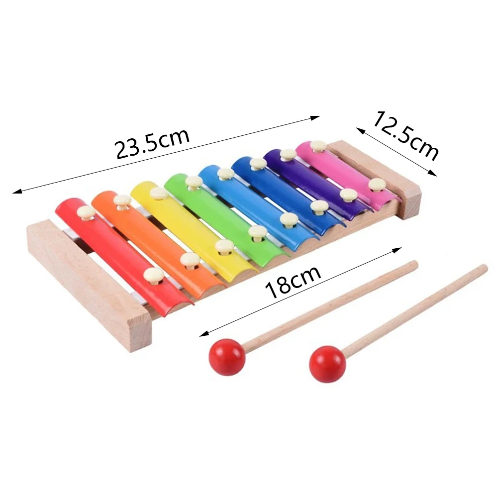 Обучающий ксилофон для маленьких детей ручная, ударная музыкальная игрушечное пианино интерактивное обучение Beat подарок Дошкольное деревянное восьмитонное