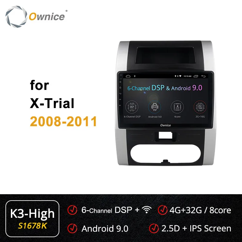 S1678 K3 HIGH Ownice 2Din Восьмиядерный k3 k5 k6 для Nissan X-Trial 2008-2012 Android 9,0 4 Гб ram автомобильный Радио стерео DSP 4G LTE SPDIF gps навигация - Цвет: S1678 K3 HIGH