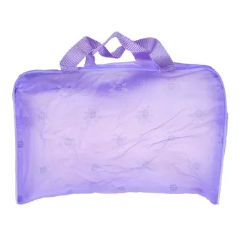 

Floral Print Transparent Waterproof Cosmetic Bag Toiletry Bathing Pouch Purple