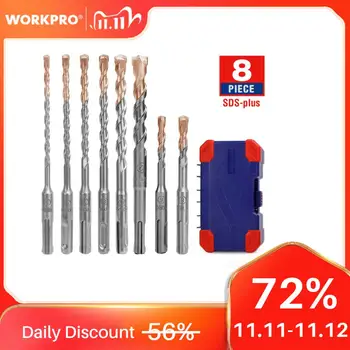 

WORKPRO 8 PC Hammer SDS Plus Drill Bit Set Carbide Tip Metric Drill Bit for Brick Concrete Stone Cement