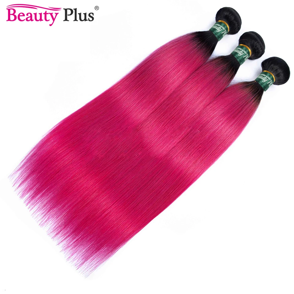 1Pc Ombre Bundles Brazilian Straight Human Hair Weave Pre Colored Orange 1B 99J Blue Green Purple Blonde Red Hair Bundles