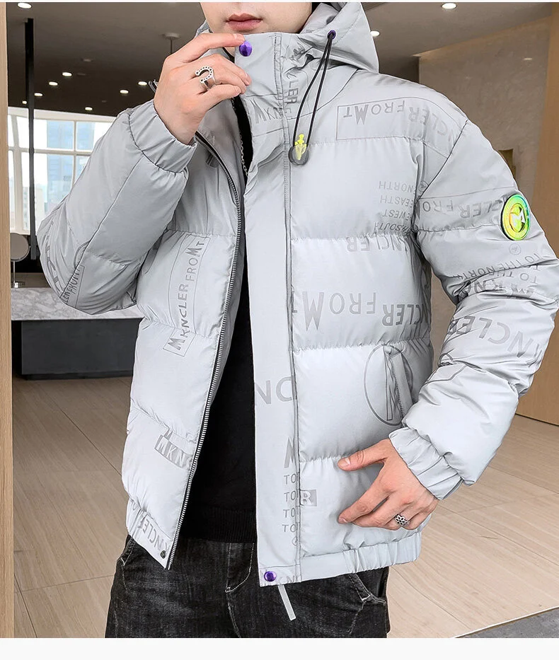 Men Winter Warm Jacket Hooded Parkas 2021Street Fashion Printing Men Cotton Padded Coat Hip Hop Parka M-5XL Chaqueta De Hombre mens parka jacket with fur hood