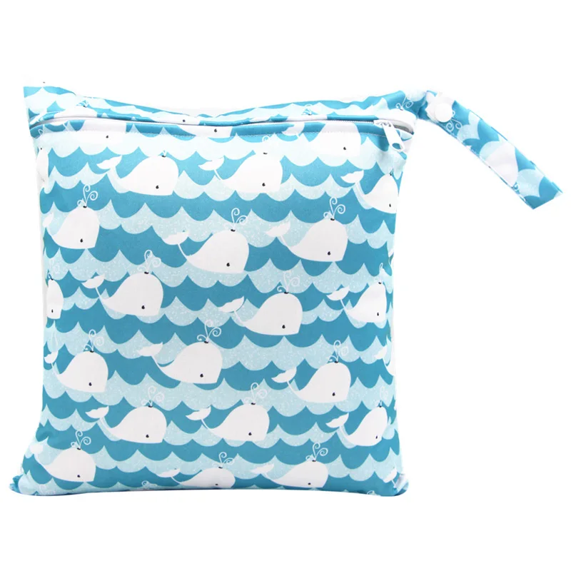 Mommy Diaper Bag for Baby Reusable Cloth Nappy Wet Bag Infant Portable Waterproof Stroller Dry Pail Pocket 28*30cm - 2