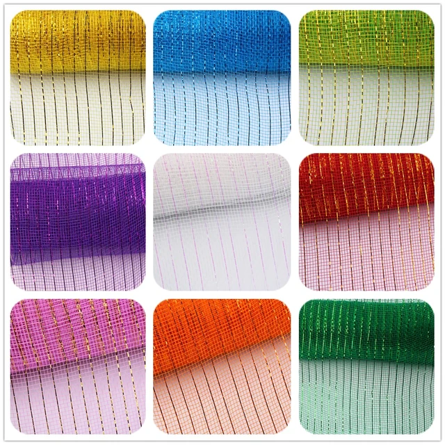 4 Rolls 10 Inch X 5 Yard Easter Mesh Ribbons Poly Burlap Mesh Ribbon DIY  Crafts Decor - AliExpress