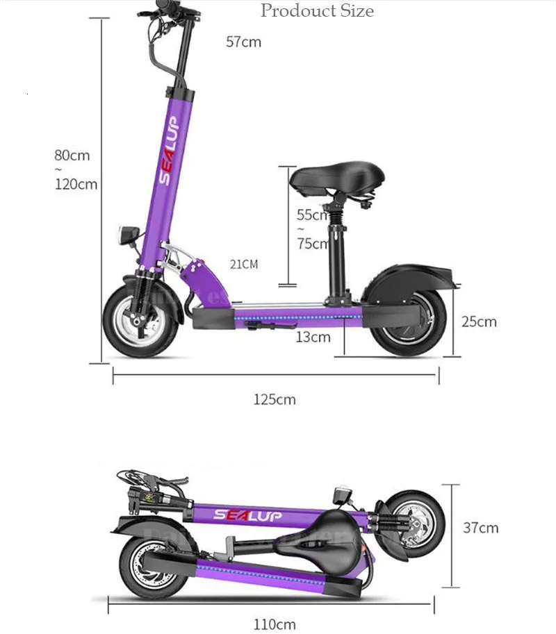 Excellent Two Wheels Electric Scooter 10 Inch Electric Scooters With Anti-theft System 500W 48V Portable Electric Scooter Bike For Girls 8