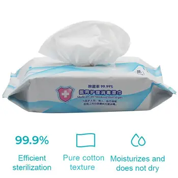 

25Pcs/Bag Disposable Sterilization Disinfection Soft Wet Wipes Napkin Tissue Skin Cleaning Bacteria Disinfection Wipes